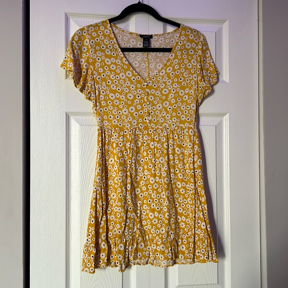 Yellow floral spring dress